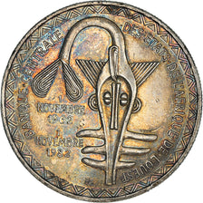 Coin, West African States, 5000 Francs, 1982, AU(55-58), Silver, KM:11