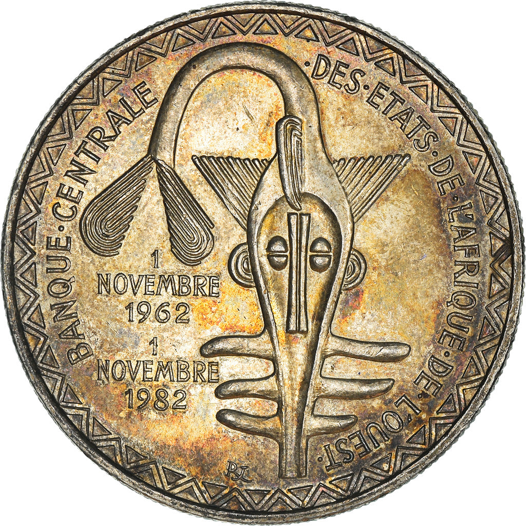 Monnaie, West African States, 5000 Francs, 1982, SUP, Argent, KM:11