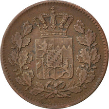 Coin, German States, BAVARIA, Ludwig II, 2 Pfennig, 1871, EF(40-45), Copper