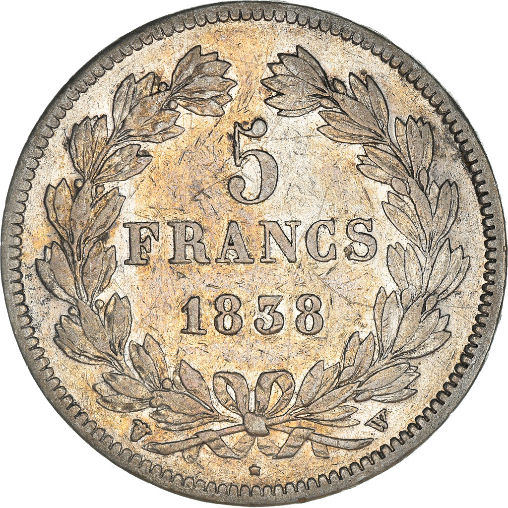 Coin, France, Louis-Philippe, 5 Francs, 1838, Lille, VF(20-25), Silver
