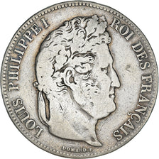Coin, France, Louis-Philippe, 5 Francs, 1839, Lille, VF(20-25), Silver