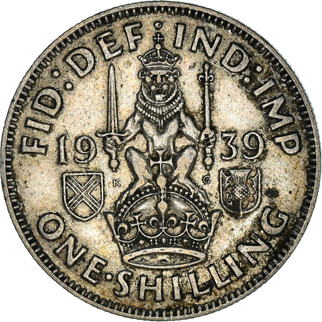 Coin, Great Britain, George VI, Shilling, 1939, EF(40-45), Silver, KM:854