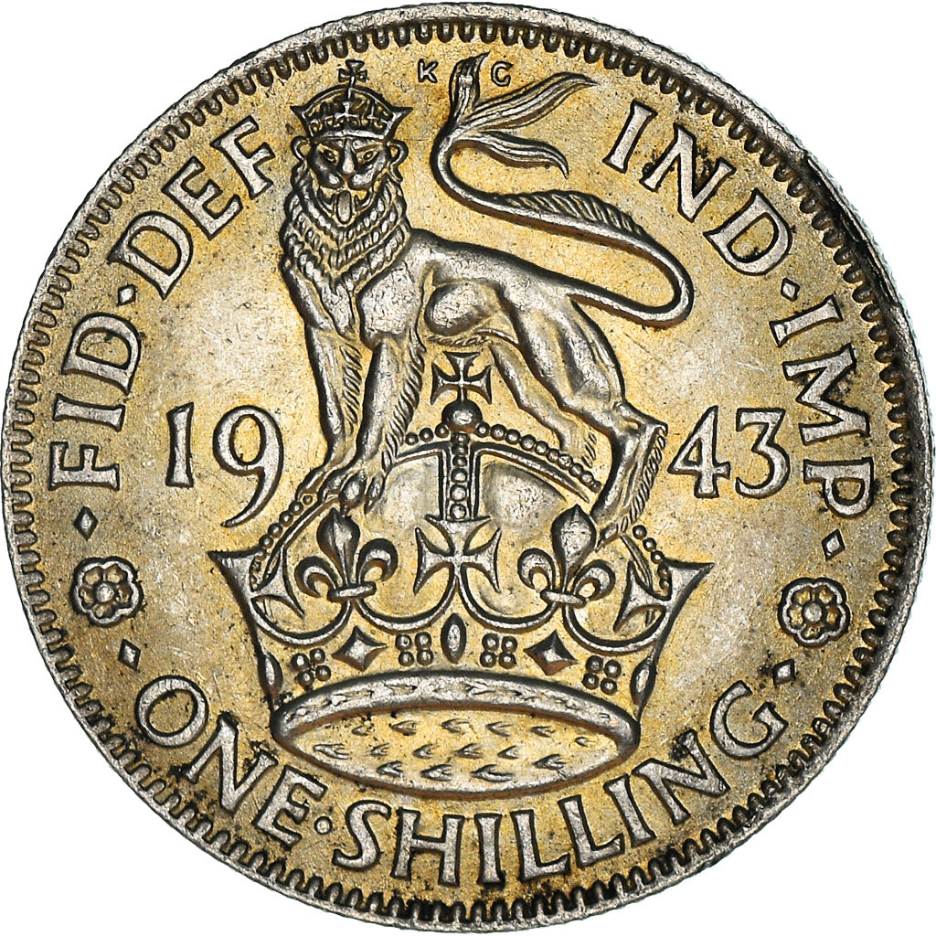 Coin, Great Britain, George VI, Shilling, 1943, AU(50-53), Silver, KM:854