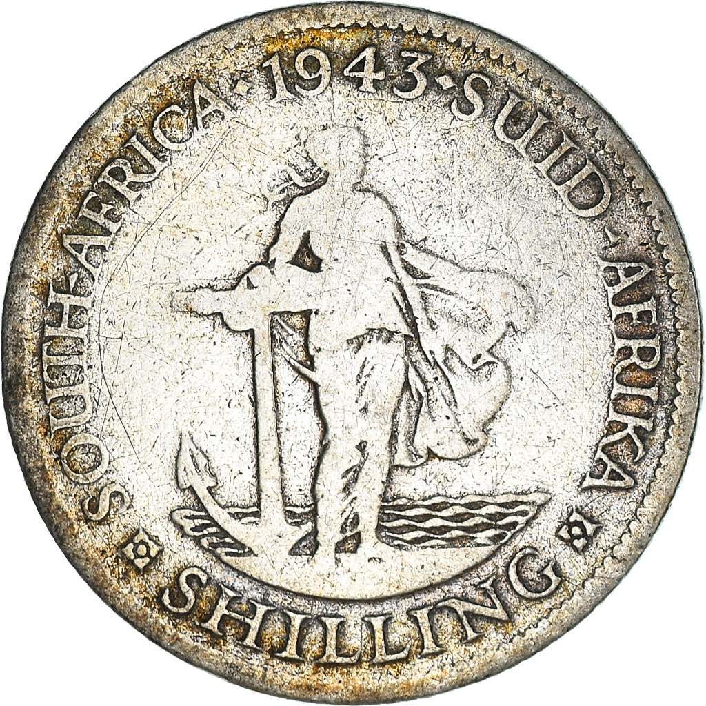 Coin, South Africa, George VI, Shilling, 1943, Pretoria, VF(20-25), Silver