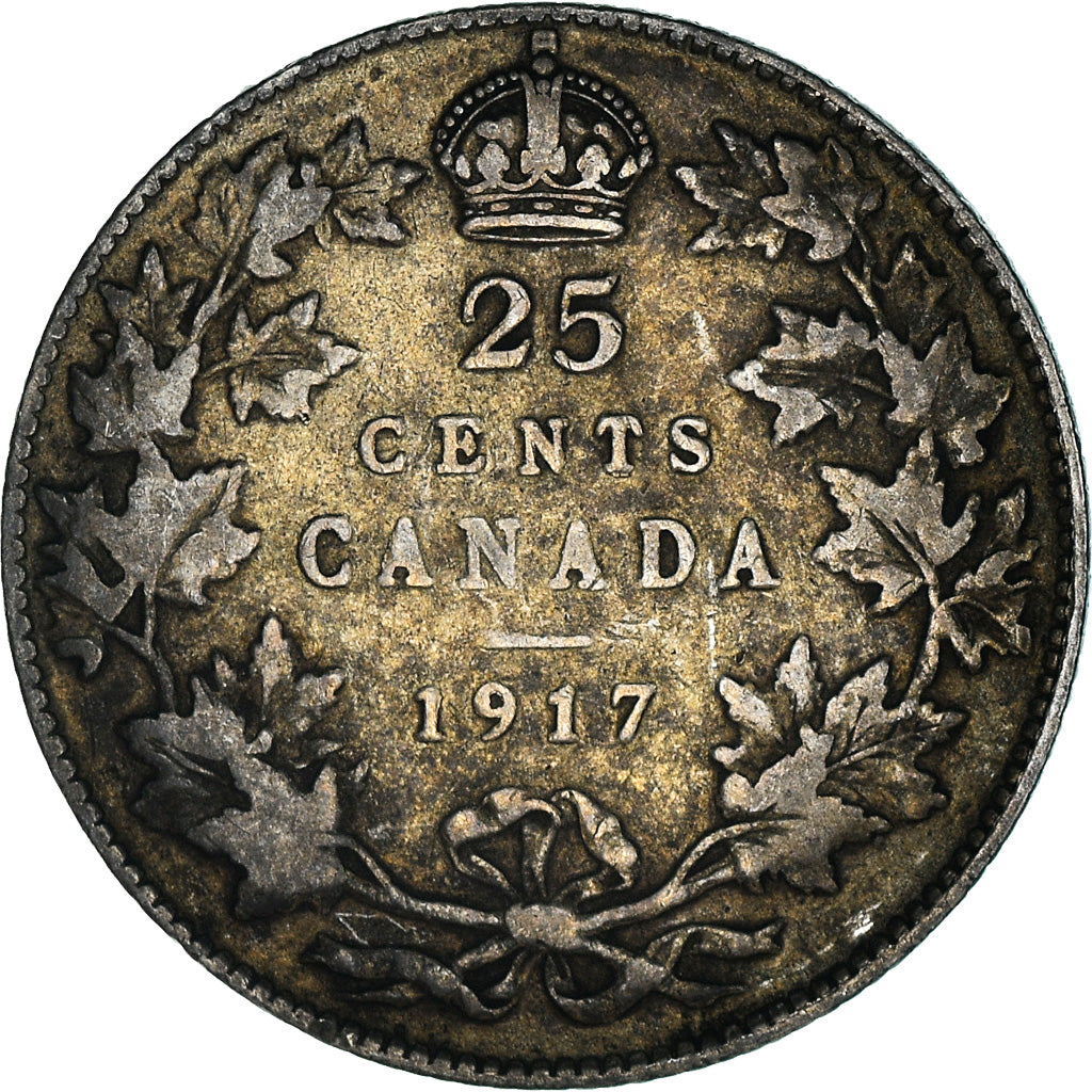 Coin, Canada, George V, 25 Cents, 1917, Royal Canadian Mint, Ottawa, VF(30-35)