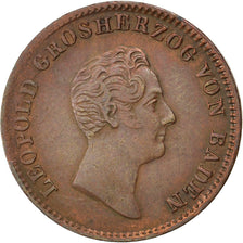 Coin, German States, BADEN, Leopold I, Kreuzer, 1842, AU(50-53), Copper, KM:203