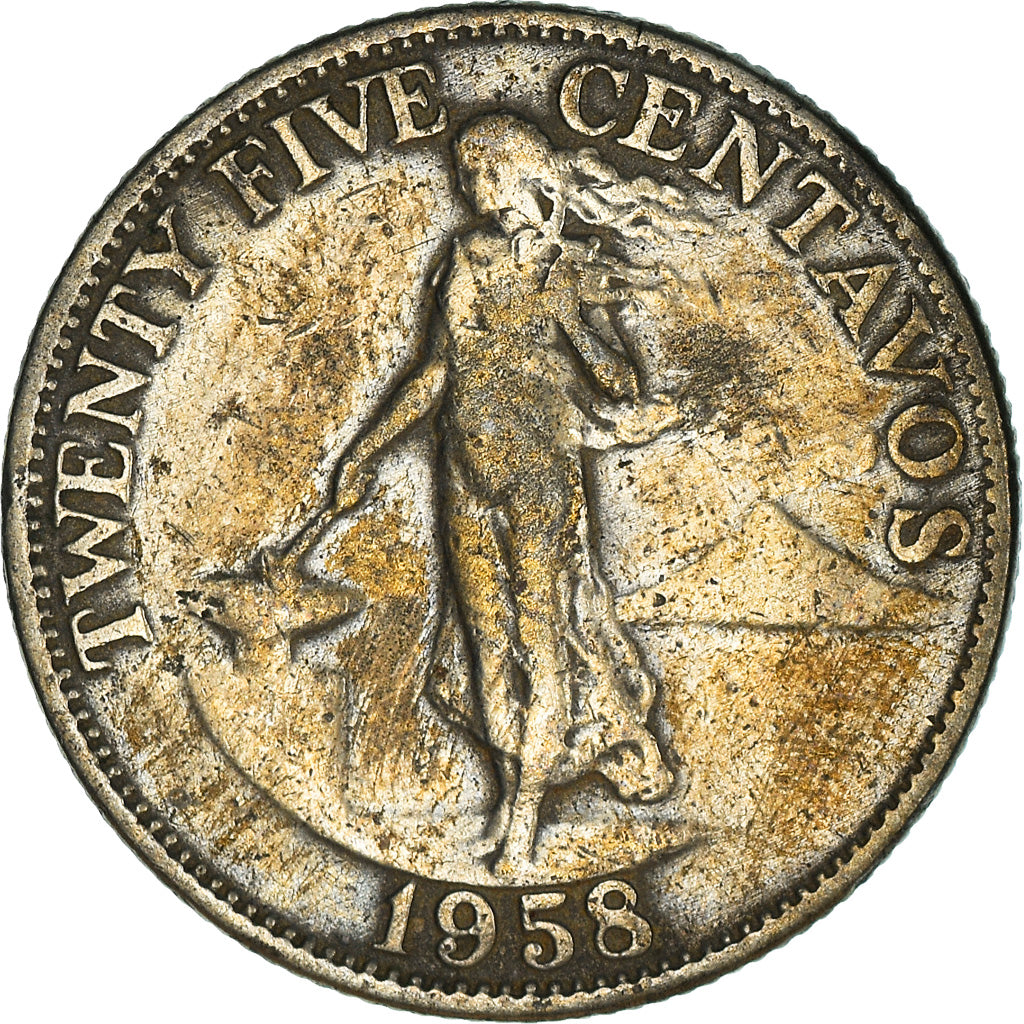 Monnaie, Philippines, 25 Centavos, 1958, TB, Copper-Nickel-Zinc, KM:189.1
