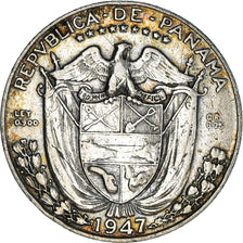 Coin, Panama, 1/4 Balboa, 1947, EF(40-45), Silver, KM:11.1