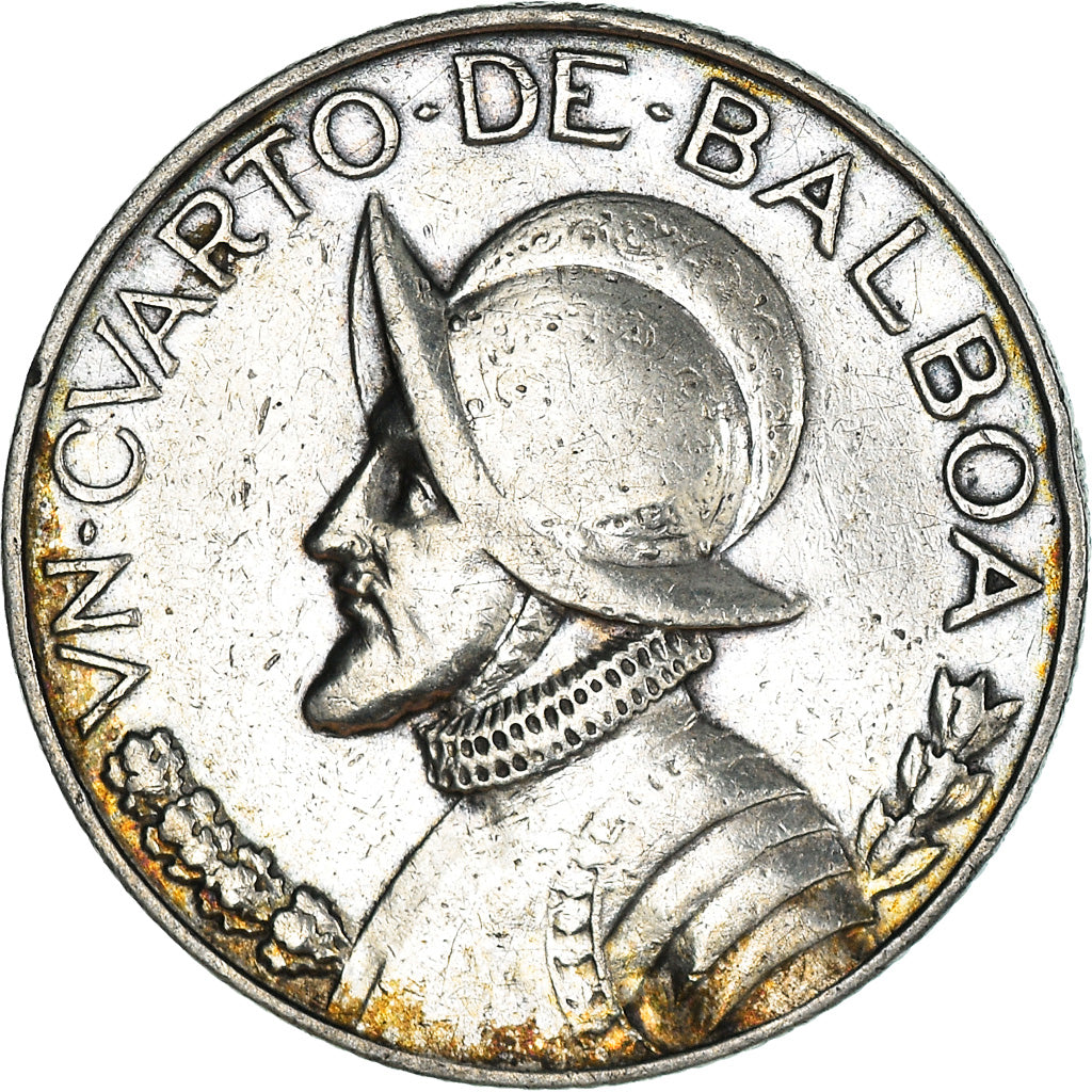 Coin, Panama, 1/4 Balboa, 1947, EF(40-45), Silver, KM:11.1
