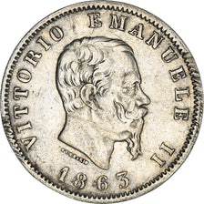 Monnaie, Italie, Vittorio Emanuele II, Lira, 1863, Torino, TTB, Argent, KM:5a.2