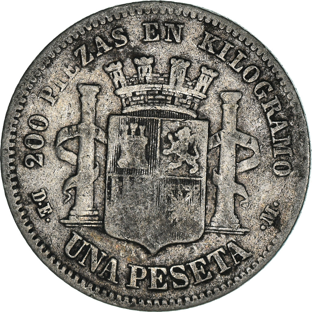Coin, Spain, Provisional Government, Peseta, 1870, Madrid, VF(20-25), Silver