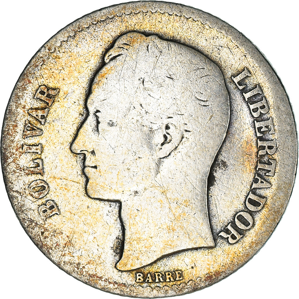 Monnaie, Venezuela, Gram 5, Bolivar, 1936, B+, Argent, KM:22