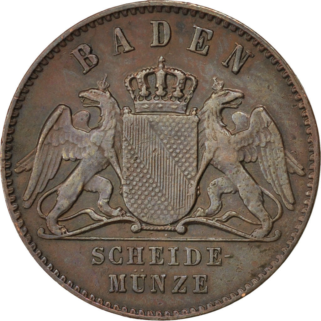 GERMAN STATES, Kreuzer, 1871, KM #242, EF(40-45), Copper, 21.6, 4.26