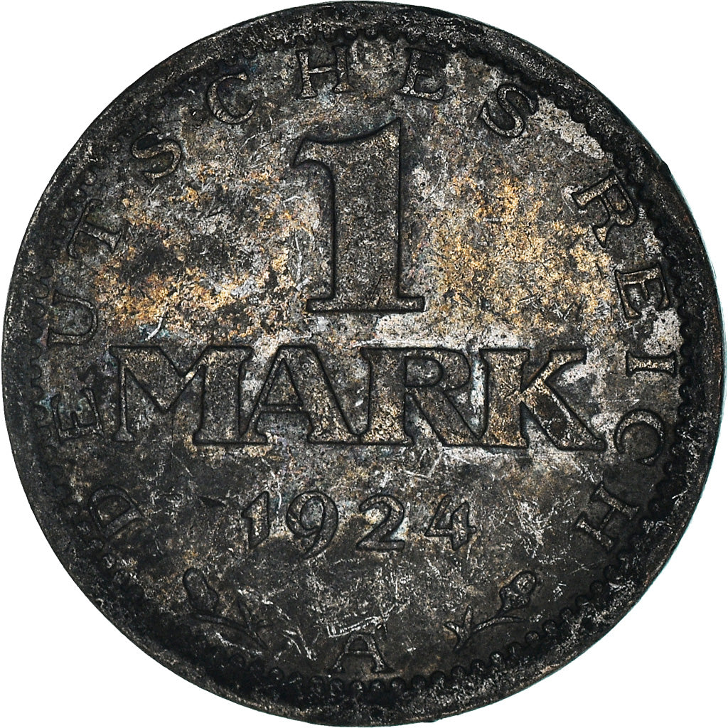 Coin, GERMANY, WEIMAR REPUBLIC, Mark, 1924, Berlin, VF(30-35), Silver, KM:42
