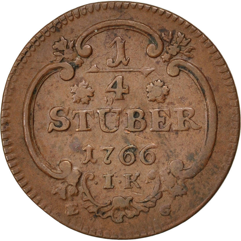 Coin, German States, COLOGNE, Maximilian Friedrich, 1/4 St, 1766, EF(40-45)