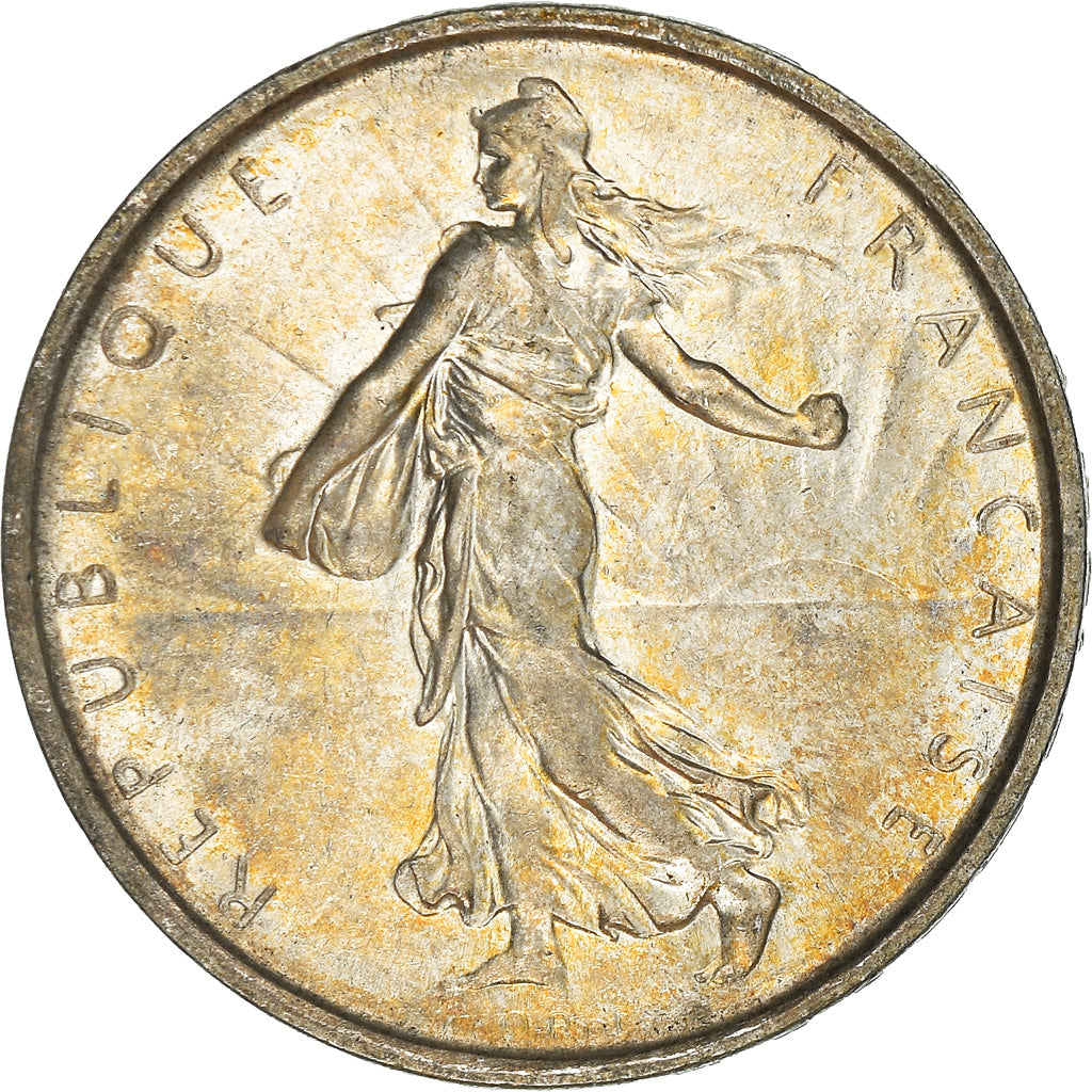 Moneda, Francia, Semeuse, 5 Francs, 1968, MBC+, Plata, KM:926, Gadoury:770