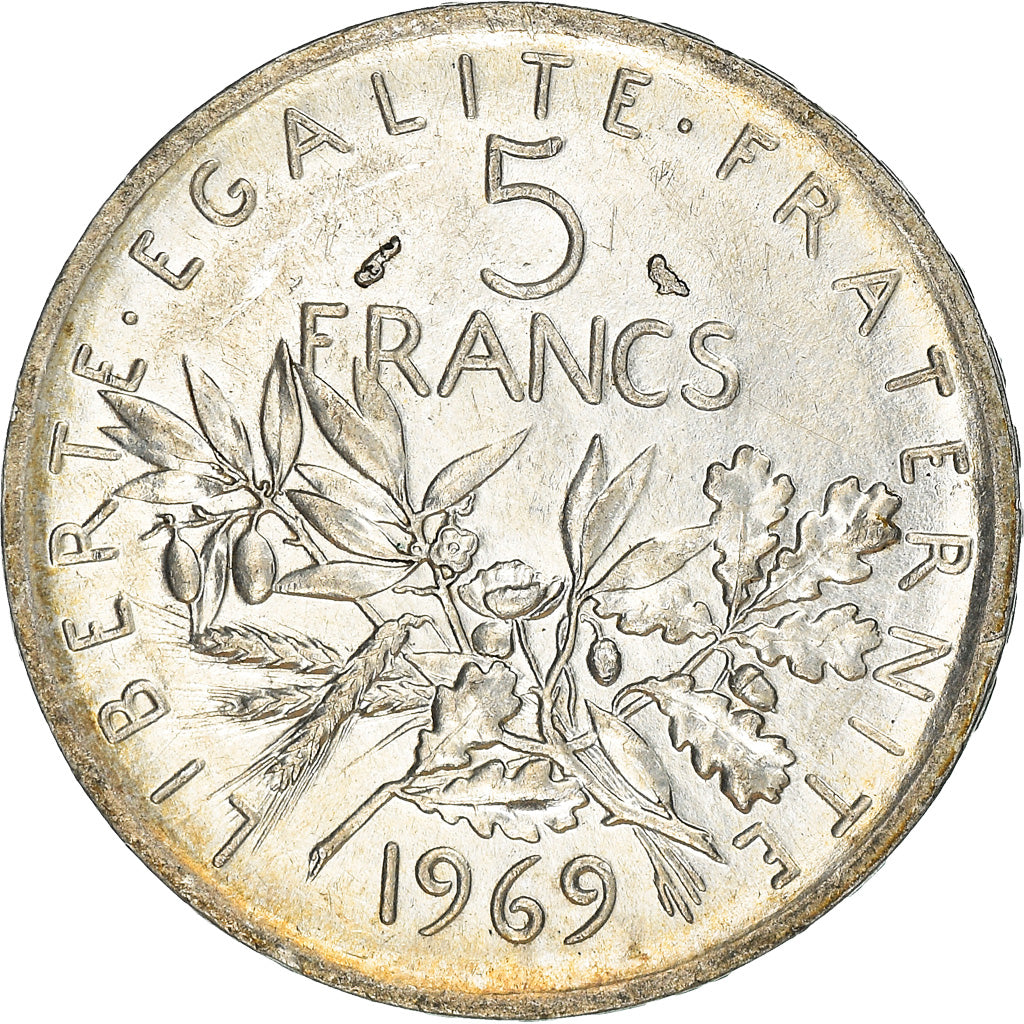 Moneta, Francia, Semeuse, 5 Francs, 1969, SPL-, Argento, KM:926, Gadoury:770
