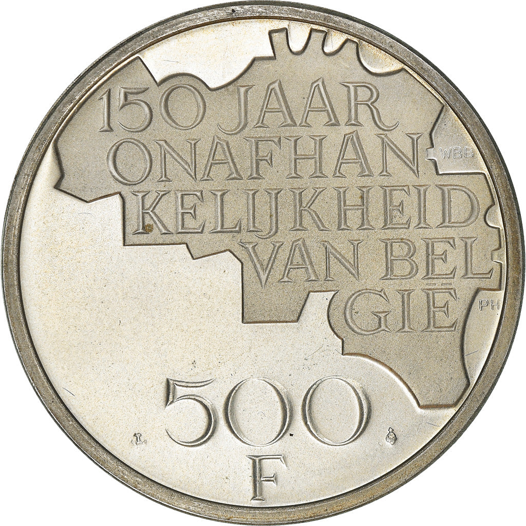 Coin, Belgium, 500 Francs, 500 Frank, 1980, Brussels, MS(63), Silver, KM:162a