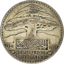 Coin, Lebanon, 25 Piastres, 1929, Paris, VF(30-35), Silver, KM:7, Lecompte:35