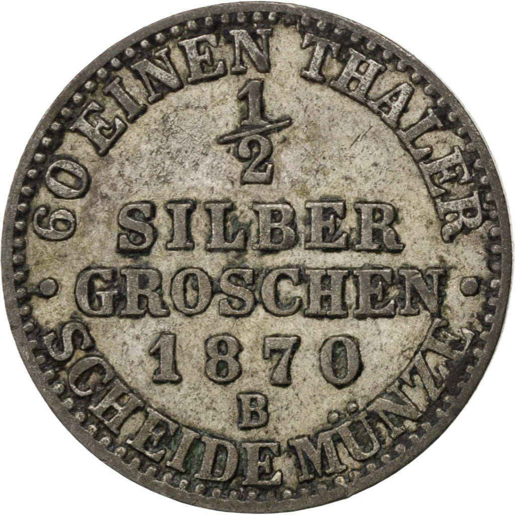 Coin, German States, PRUSSIA, Wilhelm I, 1/2 Neu-Groschen, 5 Pfennig, 1870