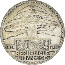 Coin, Lebanon, 25 Piastres, 1929, Paris, VF(30-35), Silver, KM:7, Lecompte:35