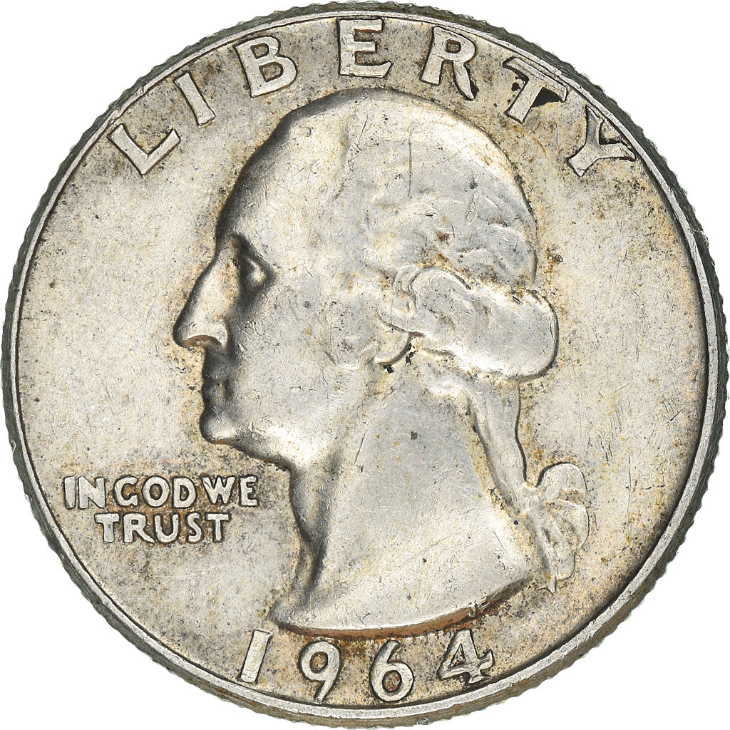 Moeda, Estados Unidos da América, Washington Quarter, Quarter, 1964, Denver