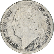Moneda, Francia, Louis XVIII, Louis XVIII, 1/2 Franc, 1823, Paris, BC+, Plata