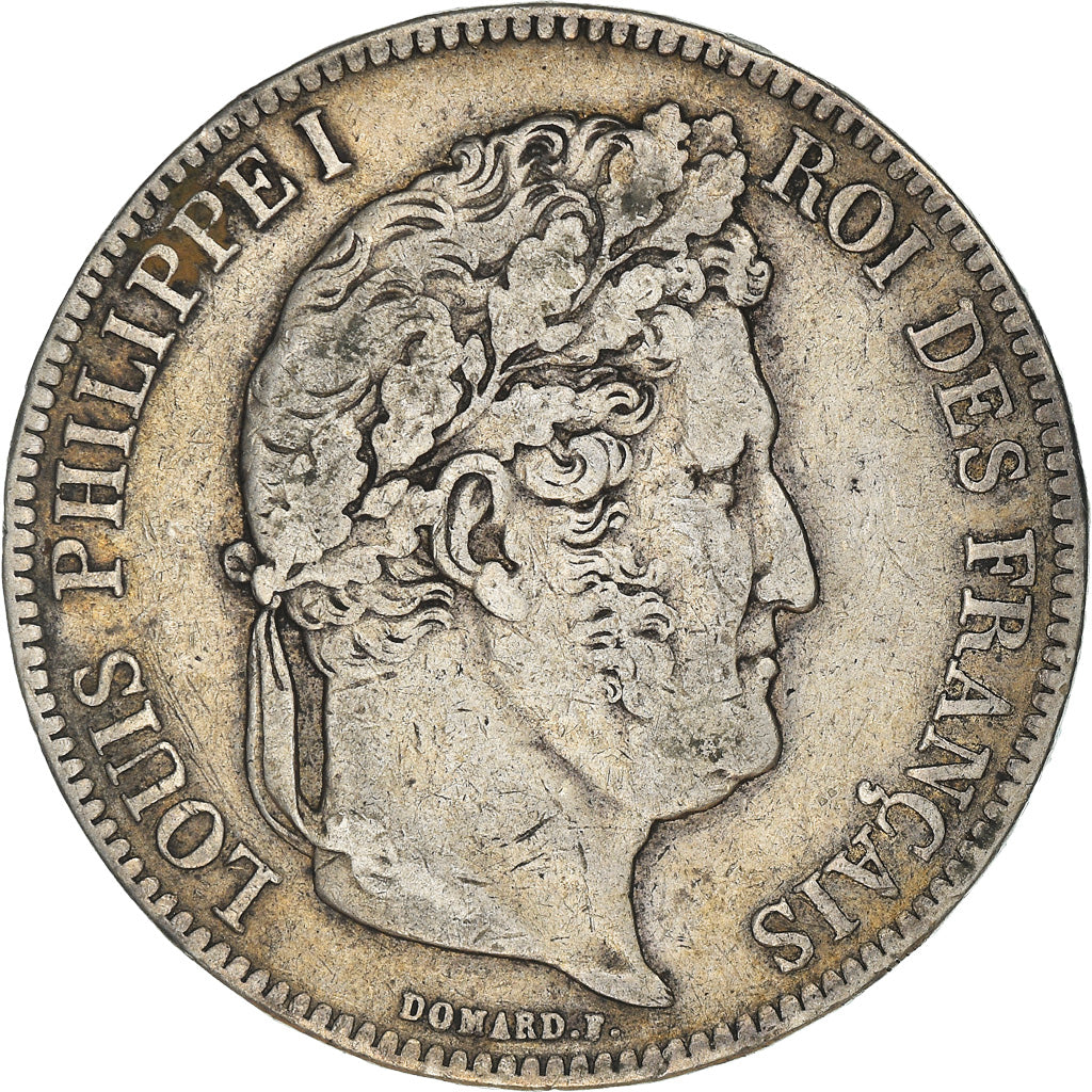 Coin, France, Louis-Philippe, 5 Francs, 1835, Lyon, VF(20-25), Silver, KM:749.4
