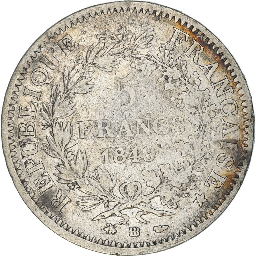 Monnaie, France, Hercule, 5 Francs, 1849, Strasbourg, TB+, Argent, Gadoury:683