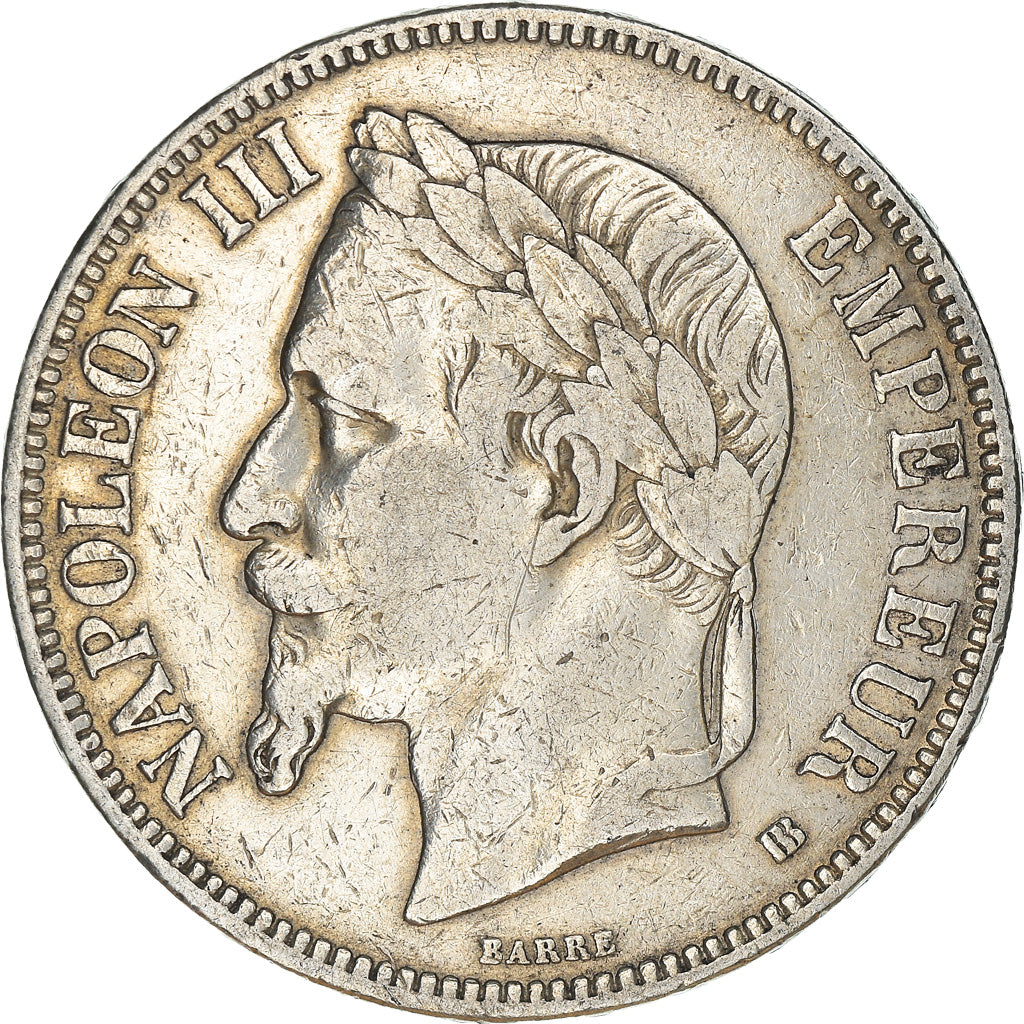 Coin, France, Napoleon III, 5 Francs, 1869, Strasbourg, VF(30-35), Silver