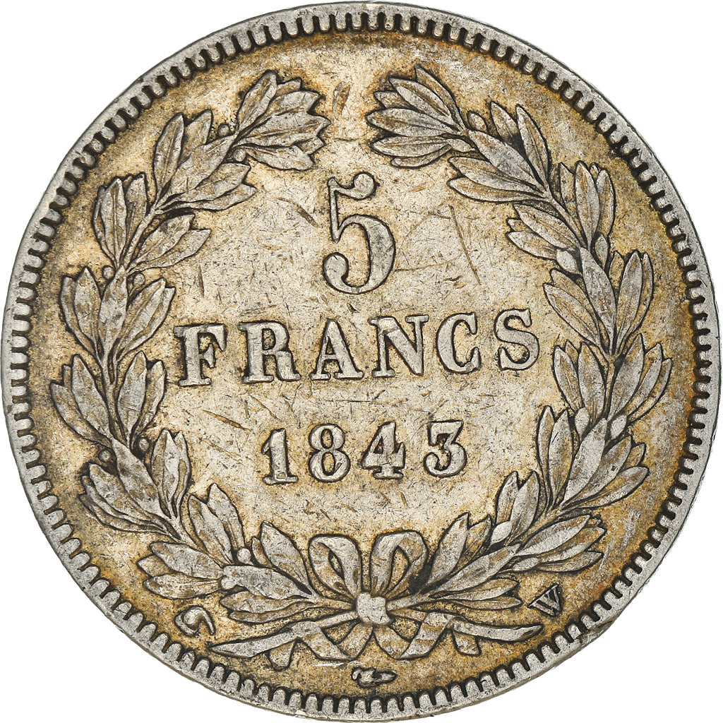 Coin, France, Louis-Philippe, 5 Francs, 1843, Lille, VF(30-35), Silver