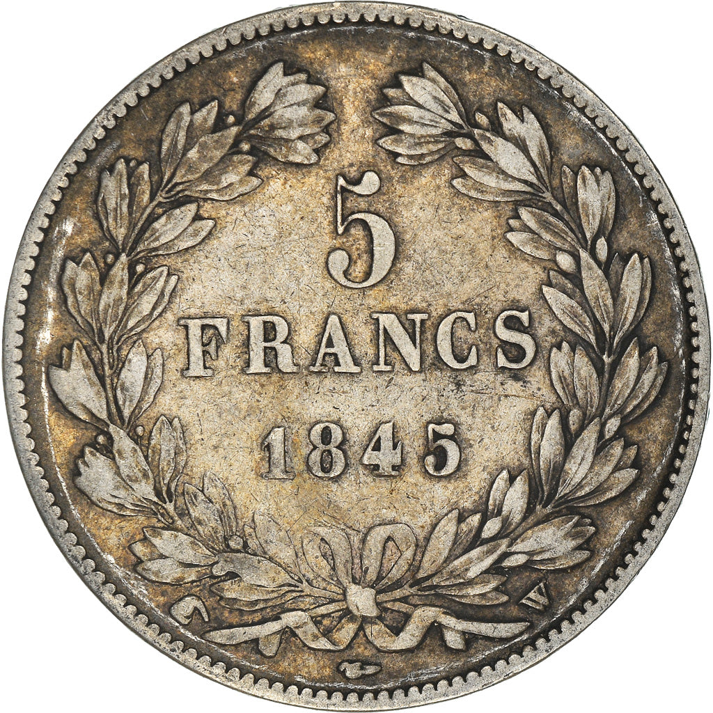 Moneta, Francia, Louis-Philippe, 5 Francs, 1845, Lille, MB, Argento, KM:749.13