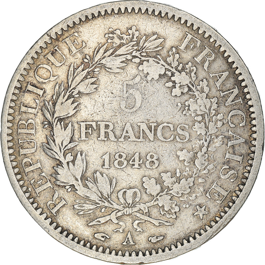 Monnaie, France, Hercule, 5 Francs, 1848, Paris, TB, Argent, Gadoury:683