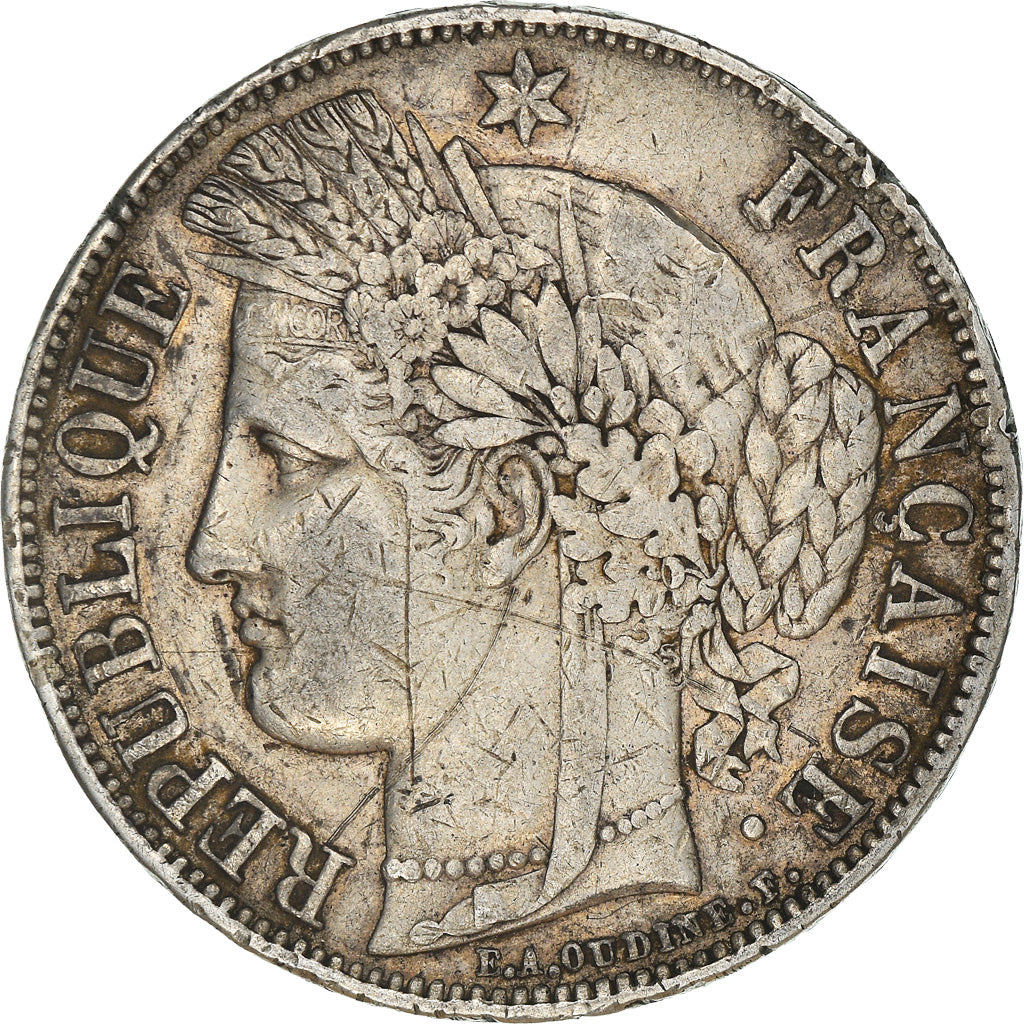 Coin, France, Cérès, 5 Francs, 1851, Paris, VF(30-35), Silver, KM:761.1