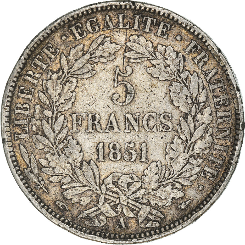 Coin, France, Cérès, 5 Francs, 1851, Paris, VF(30-35), Silver, KM:761.1