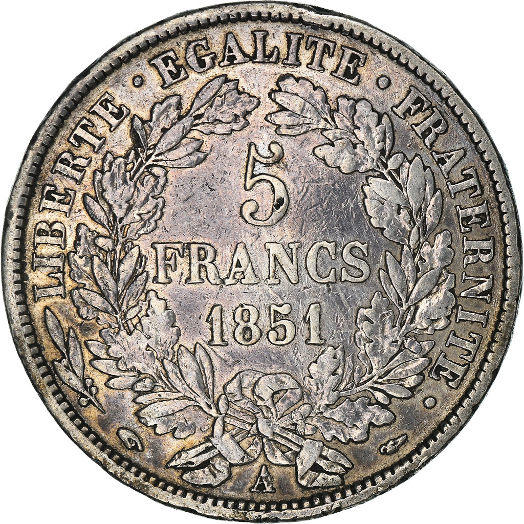 Coin, France, Cérès, 5 Francs, 1851, Paris, VF(30-35), Silver, KM:761.1