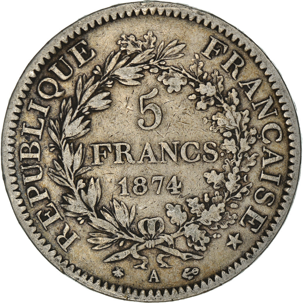 Monnaie, France, Hercule, 5 Francs, 1874, Paris, TB+, Argent, Gadoury:745a