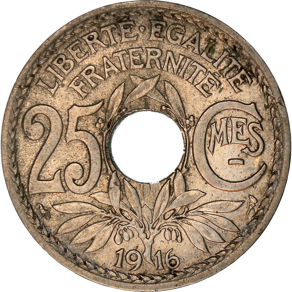 Coin, France, Lindauer, 25 Centimes, 1916, EF(40-45), Nickel, KM:867
