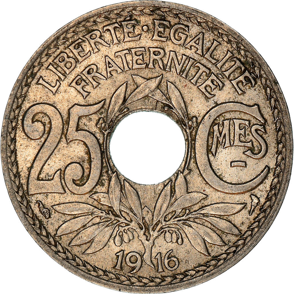 Coin, France, Lindauer, 25 Centimes, 1916, EF(40-45), Nickel, KM:867