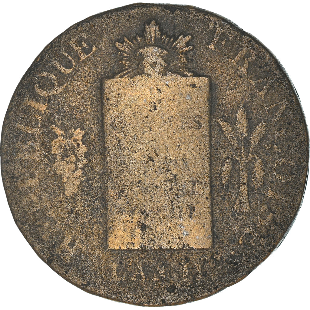 Moneta, Francia, 2 sols aux balances daté, 2 Sols, 1793, Limoges, B+, Bronzo
