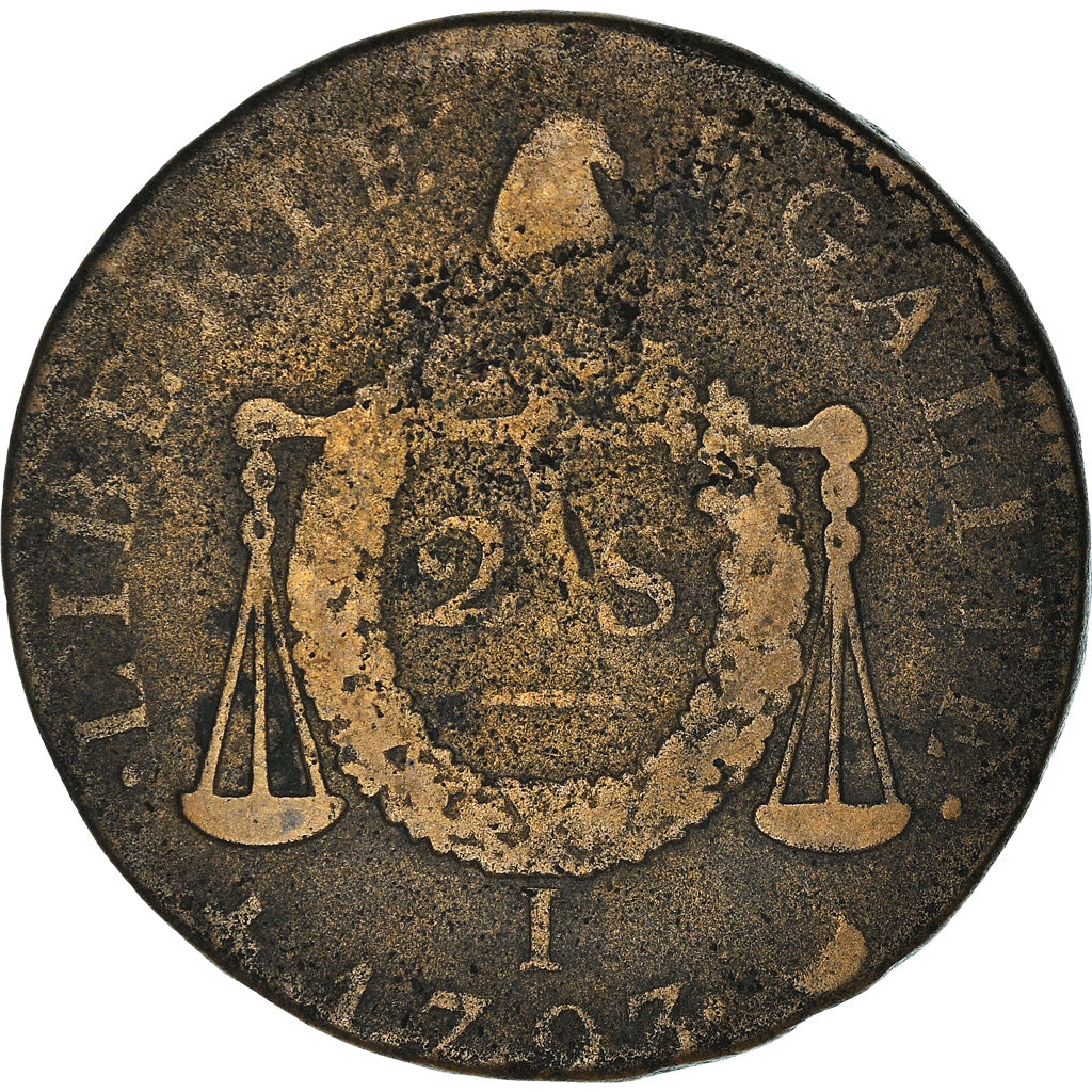 Moneta, Francia, 2 sols aux balances daté, 2 Sols, 1793, Limoges, B+, Bronzo