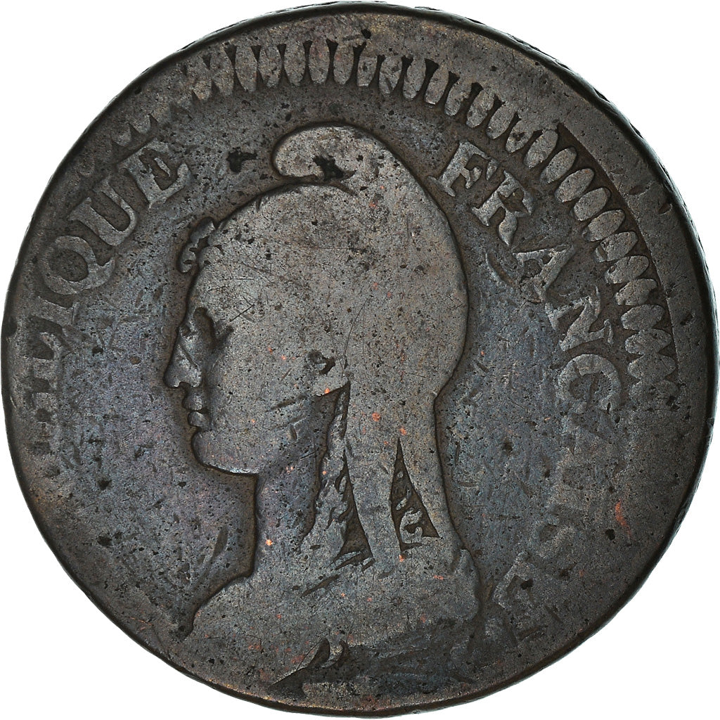 Coin, France, Dupré, 2 Décimes, AN 4, Paris, VF(20-25), Bronze, KM:638.1