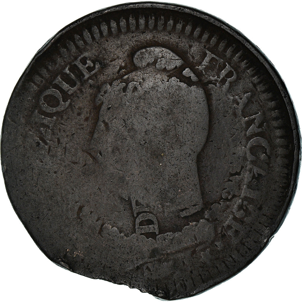 Coin, France, Dupré, Decime, AN 5, Paris, Refrappage du 2 décimes, F(12-15)