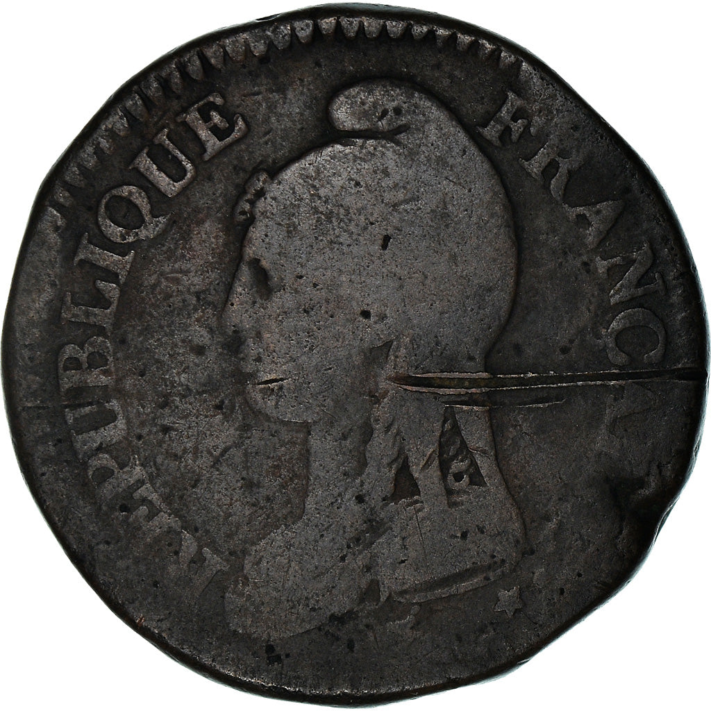 Coin, France, Dupré, Decime, AN 5, Lyon, F(12-15), Bronze, KM:645.5