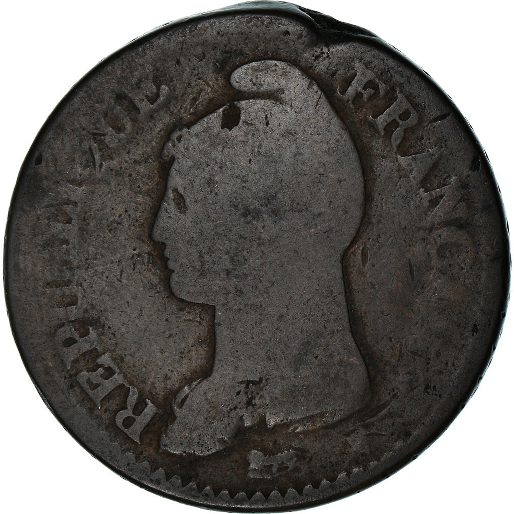 Monnaie, France, Dupré, Decime, AN 8, Metz, B+, Bronze, Gadoury:187a, KM:644.2