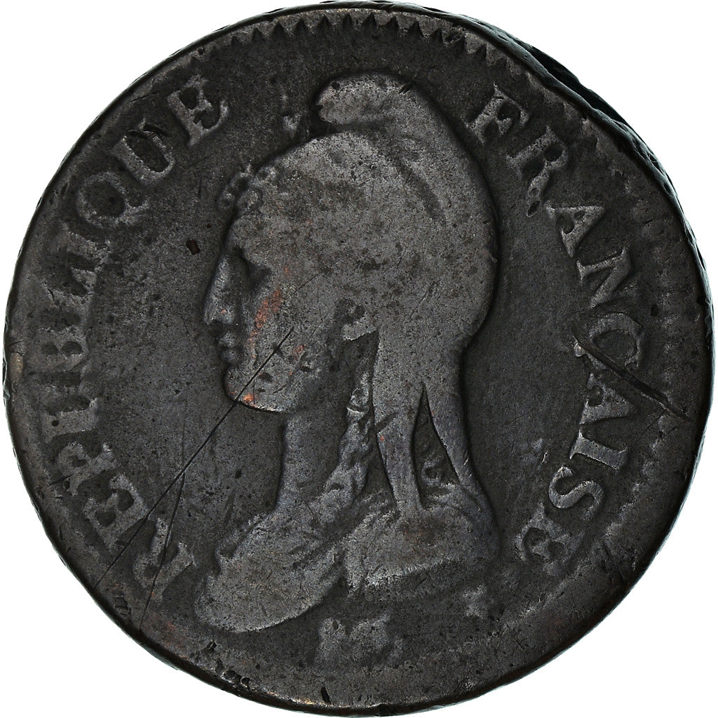 Coin, France, Dupré, Decime, AN 5, Paris, VF(30-35), Bronze, KM:644.1