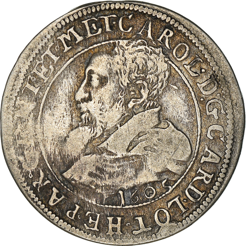 Monnaie, France, ALSACE, Charles II De Lorraine-Vaudémont, Teston, 1605, TTB+
