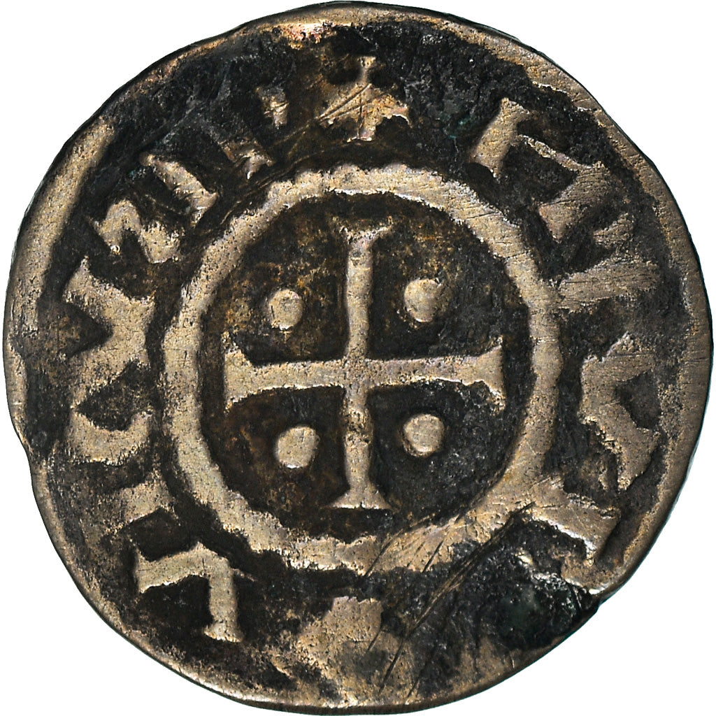 Coin, France, Louis le Pieux, Denier au temple, Denier, VF(20-25), Silver