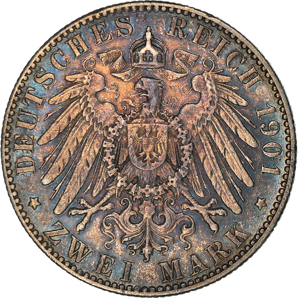 Coin, German States, SAXONY-ALBERTINE, Albert, 2 Mark, 1901, Muldenhütten