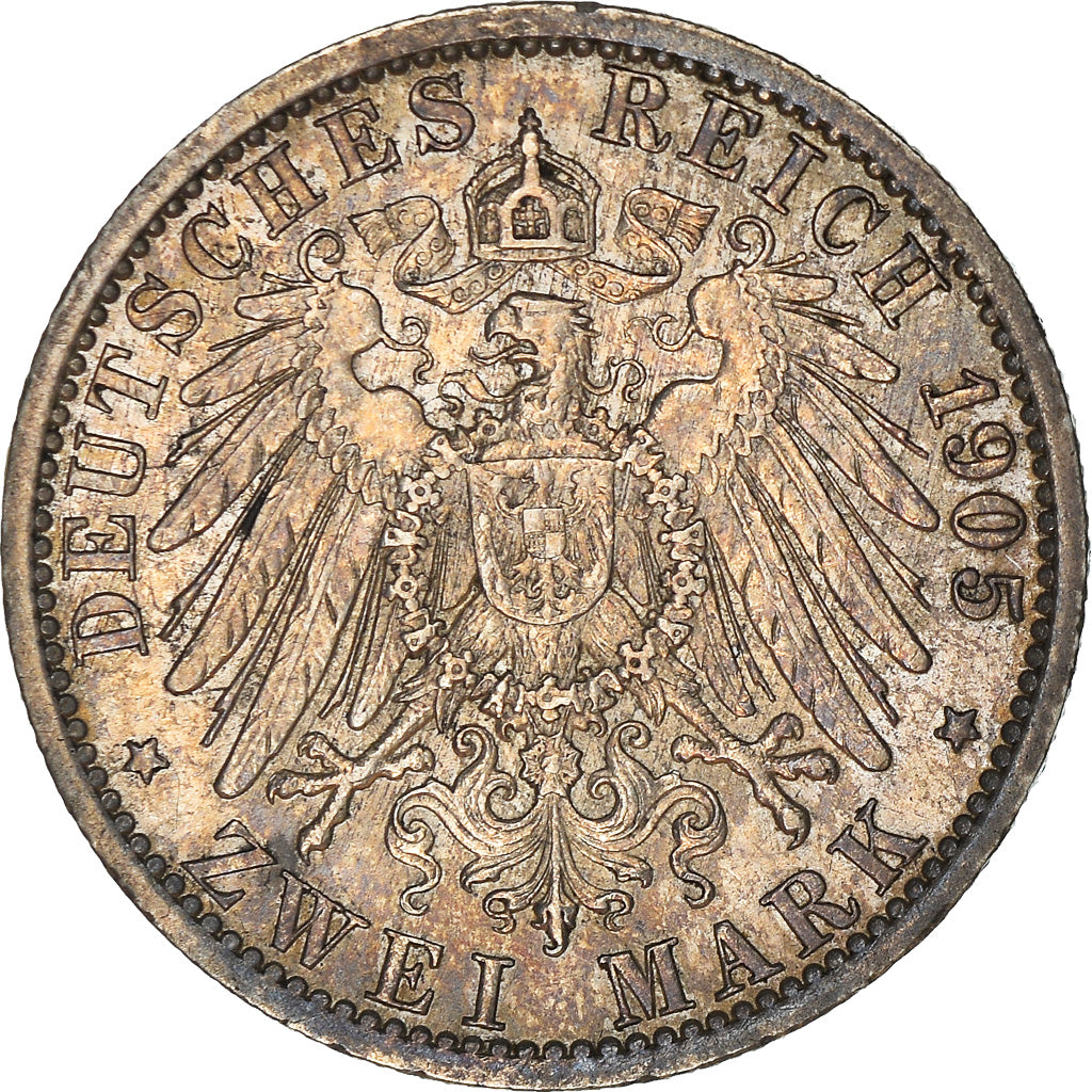 Moneta, Stati tedeschi, PRUSSIA, Wilhelm II, 2 Mark, 1905, Berlin, BB, Argento